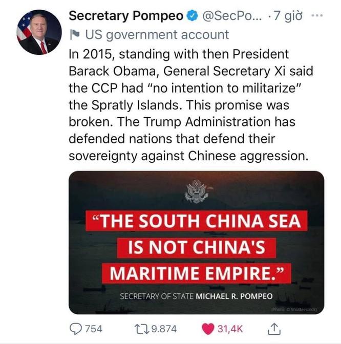 Ngoại trưởng Mỹ Pompeo đăng 40 đoạn tweet công kích Trung Quốc, Bắc Kinh phản ứng quyết liệt ảnh 1