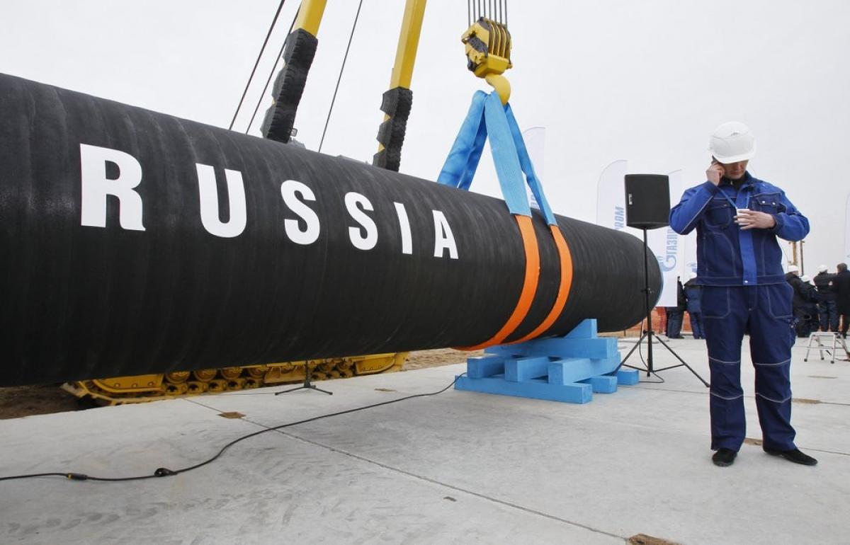 Lễ khởi công một đường ống dẫn khí đốt tại St. Petersburg (Nga) năm 2010. Ảnh: AP