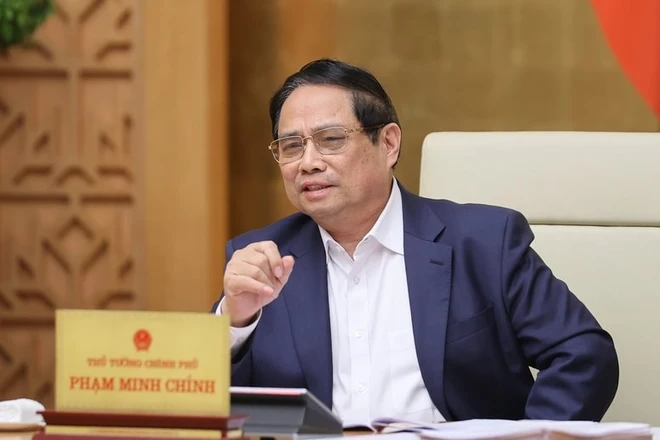 Thủ tướng phát biểu chỉ đạo tại Phiên họp Chính phủ thường kỳ và Hội nghị trực tuyến Chính phủ với địa phương tháng 6/2025. Ảnh: VGP