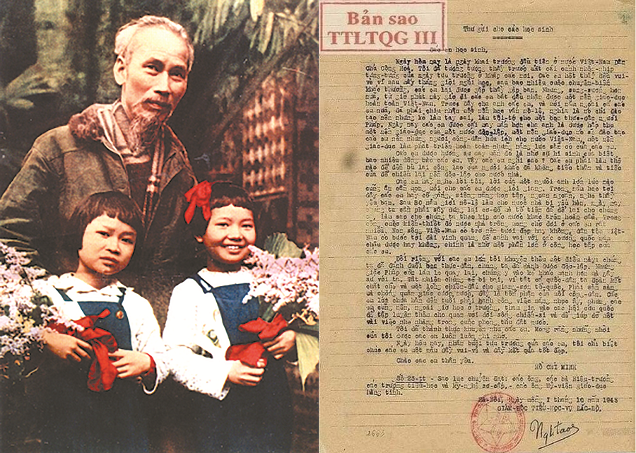 Thư Chủ tịch Hồ Chí Minh gửi học sinh dịp năm học mới năm 1945
